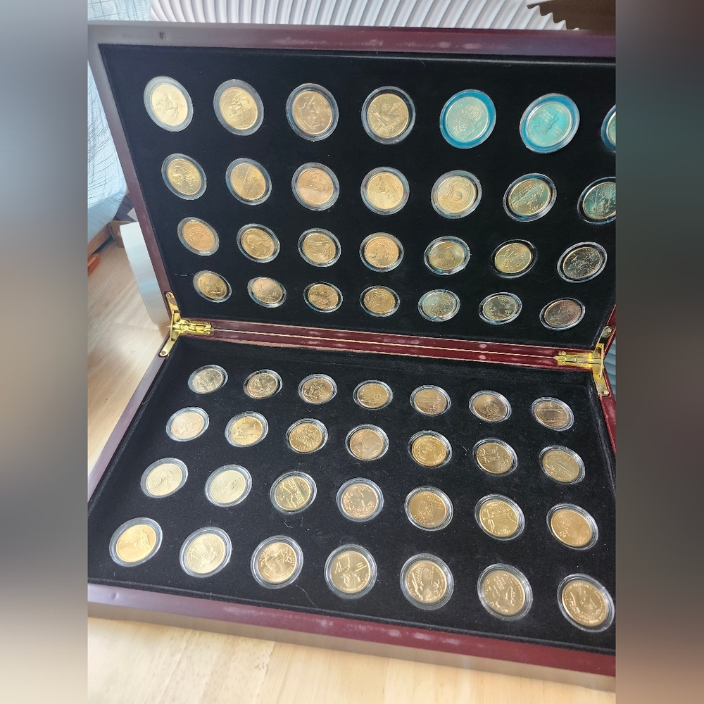 24kt. Gold Plated State Quarter Set Phiadelphis Mint In Display Case